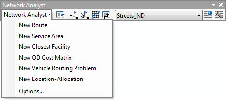 Network Analyst toolbar Network Analyst toolbar